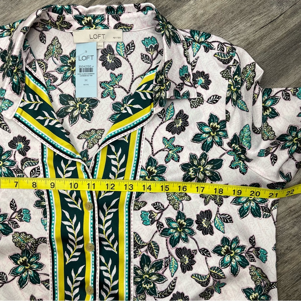LOFT Floral 3/4 Sleeve Blouse with Front Tie Detail | NWT | MP - Picture 6 of 7